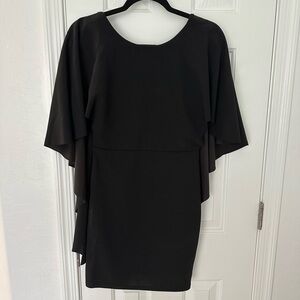 SHEIN Black Mini Dress with Cape Sleeves
